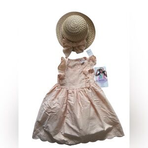 Blueberi Boulevard Pink Ruffle Dress With Hat | 24M NWT